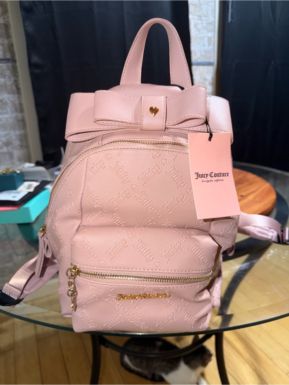 Juicy Couture dusty blush Bow Mini Backpack
